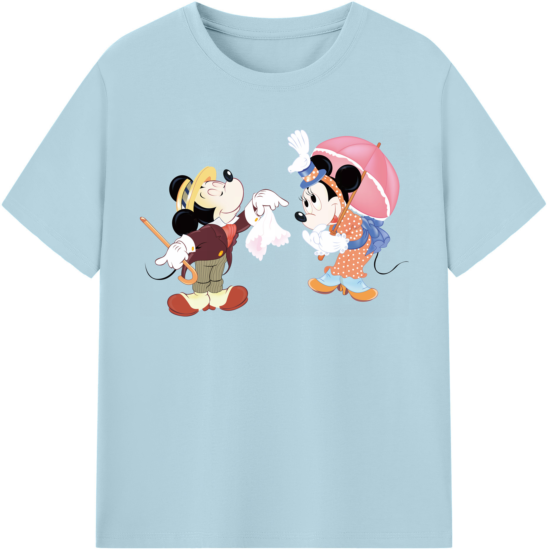 （画像用） ミッキーマウス Mickey Mouse 綿100％半袖Tシャツ（フロントプリント）